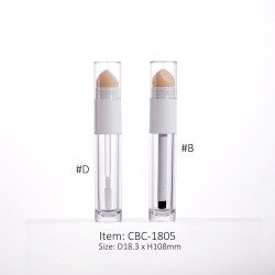 Double Ended Contour Bottle With Sponge Applicator For Liquid Foundation & Concealer, PET vial